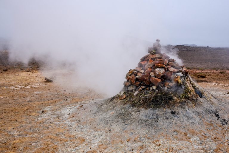Steam vent in Námafjall Hverir geothermal area, Iceland