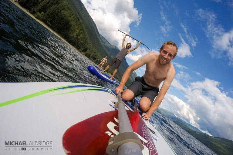 Paddleboarding with Michael, James and Dora in Salmon Arm, BC