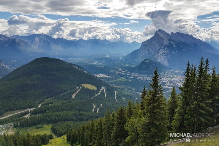 View over Banff slopes in Canada