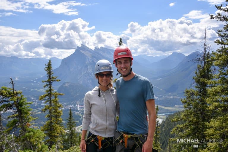 Michael & Dora doing some Via Ferrata on Mt Norquay