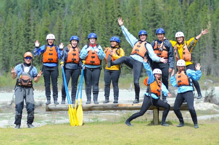 We shared the raft with these lovely people on the Hydra River Rapids in Banff, Canada