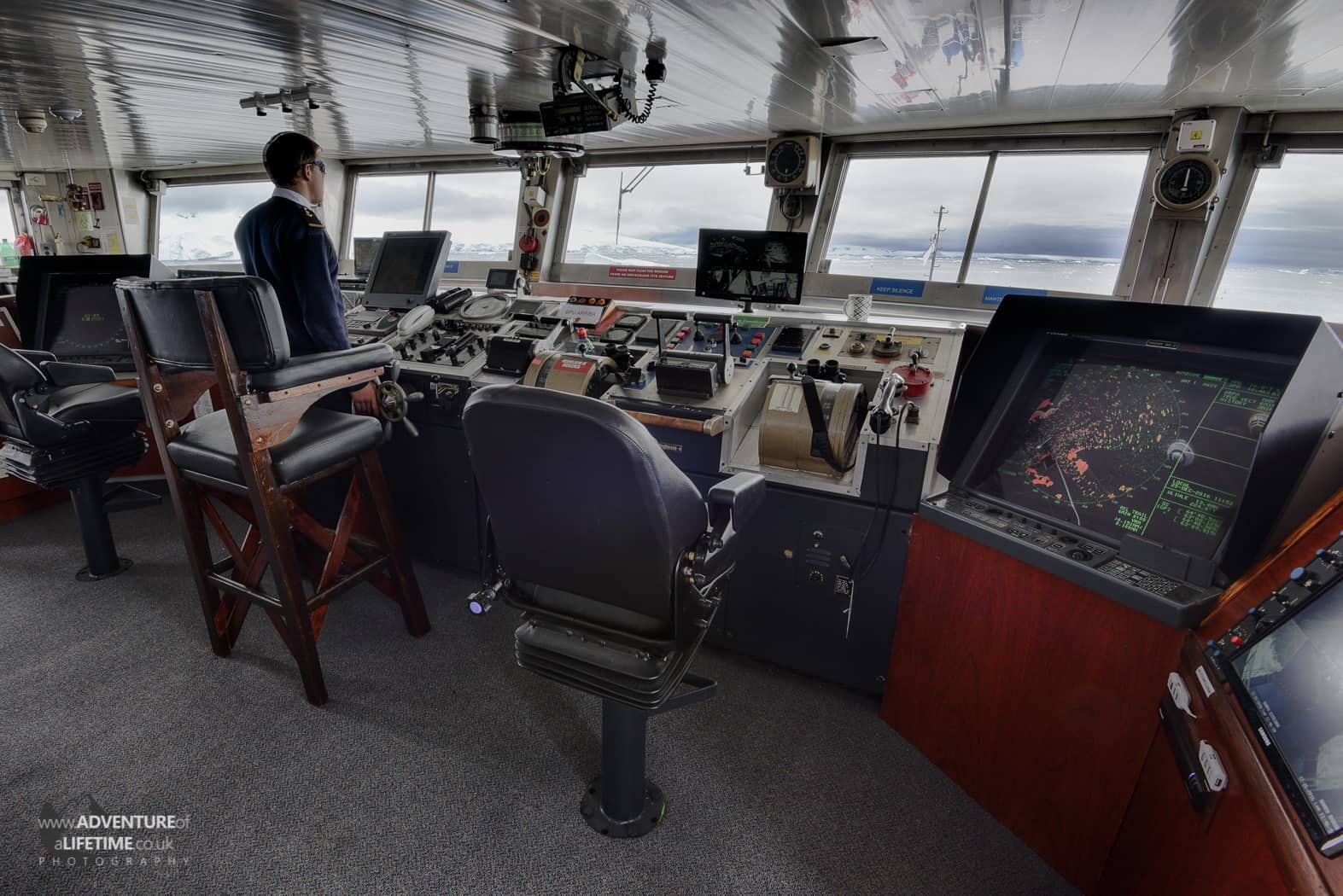 Captains Bridge on the Ushuaia Ship