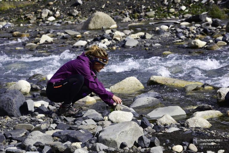Collecting water from glacial rivers