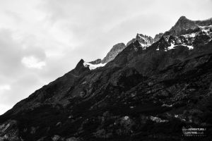 Black & White Snow Capped Mountains in Torres del Paine