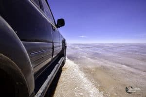 Driving the Salt Flats in the Wet Season