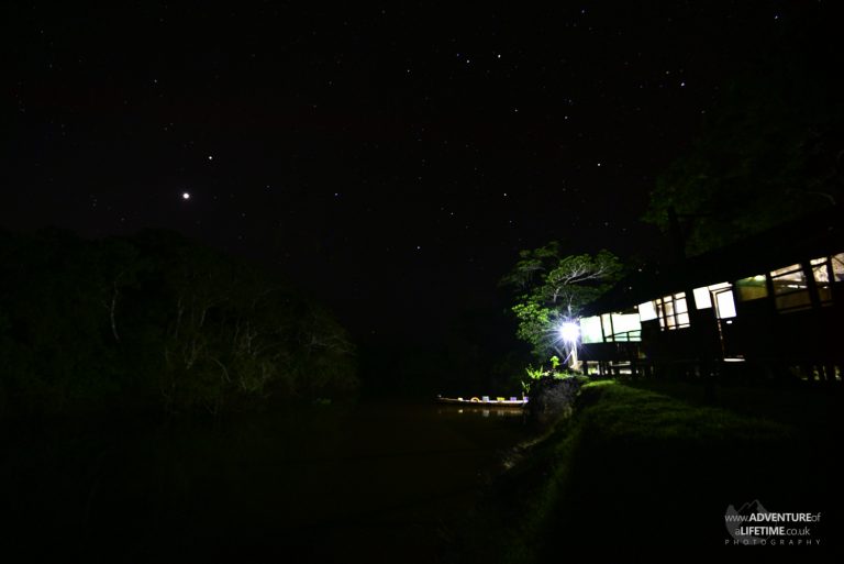 Rainforest Lodge at Night
