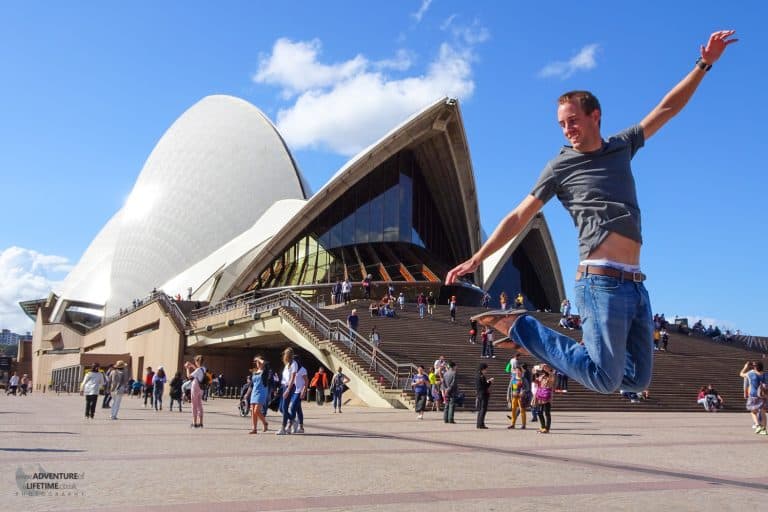 Jumping infront of the Sydney Opera House
