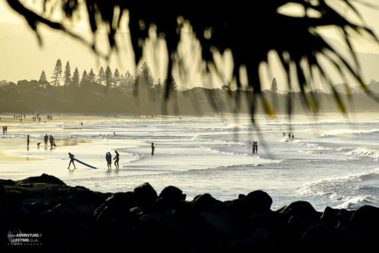 Surfers at Byron Bay