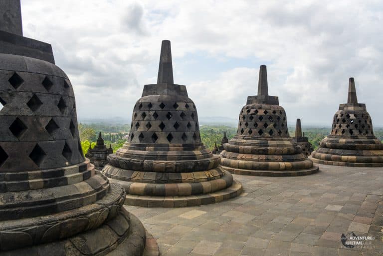 The stupas of Borobudur temple, Java