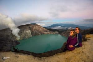 Dora & Michael at the crater of Ijen volcano
