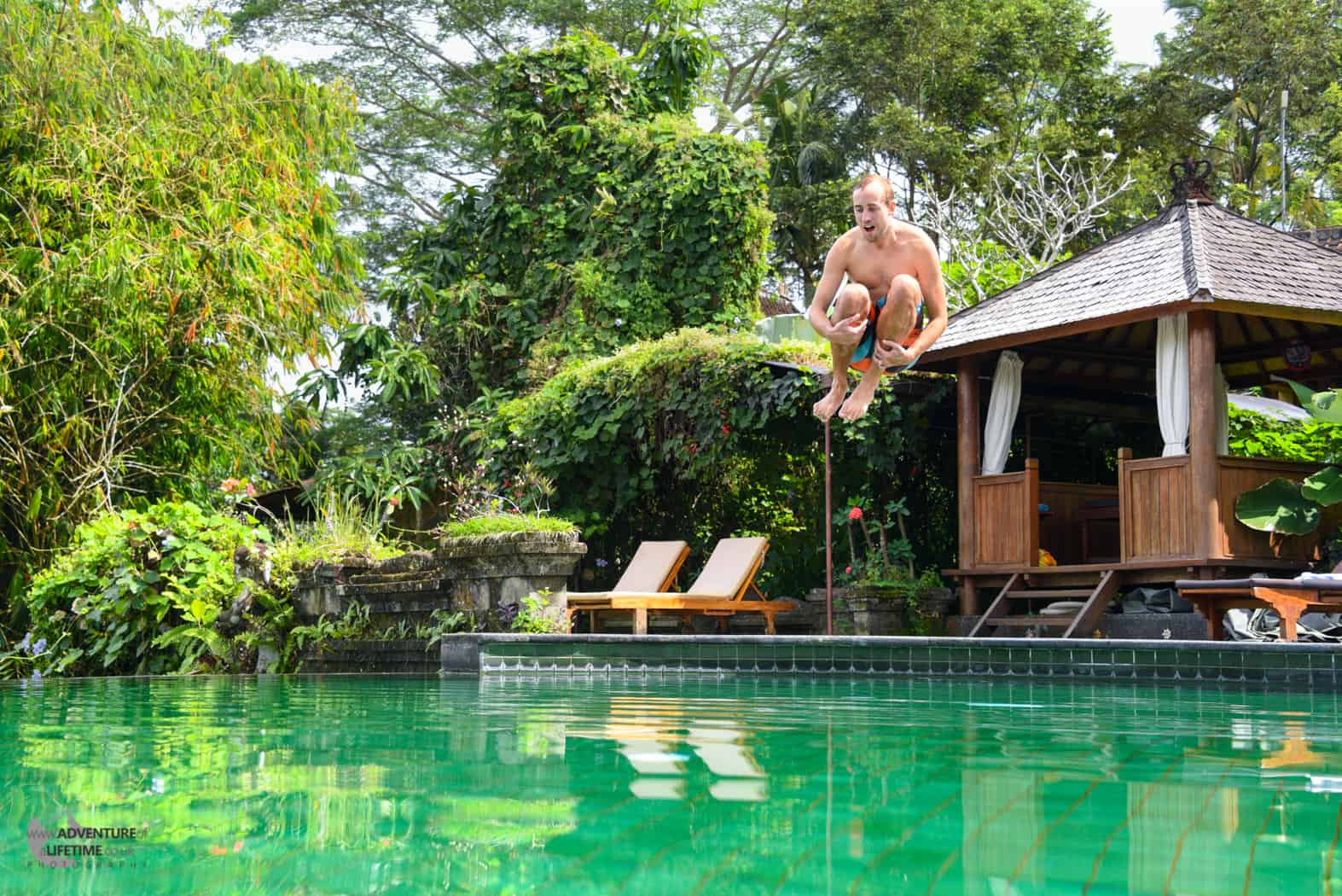 Michael Spoiling the Tranquil Pool in Ubud