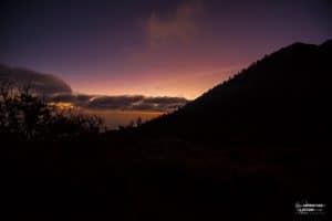 Sunrise from the top of Ijen volcano in Java